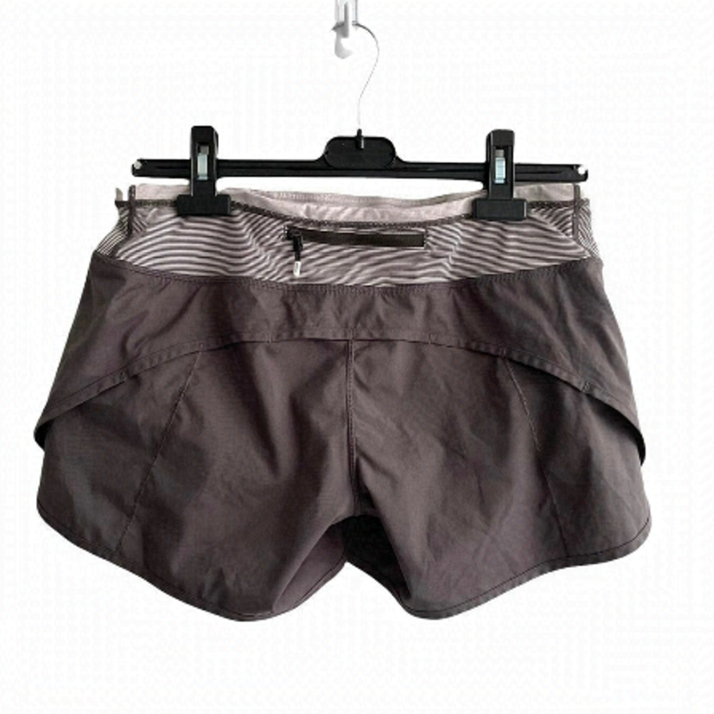 LULULEMON RARE Speed Running Shorts Grey White 6